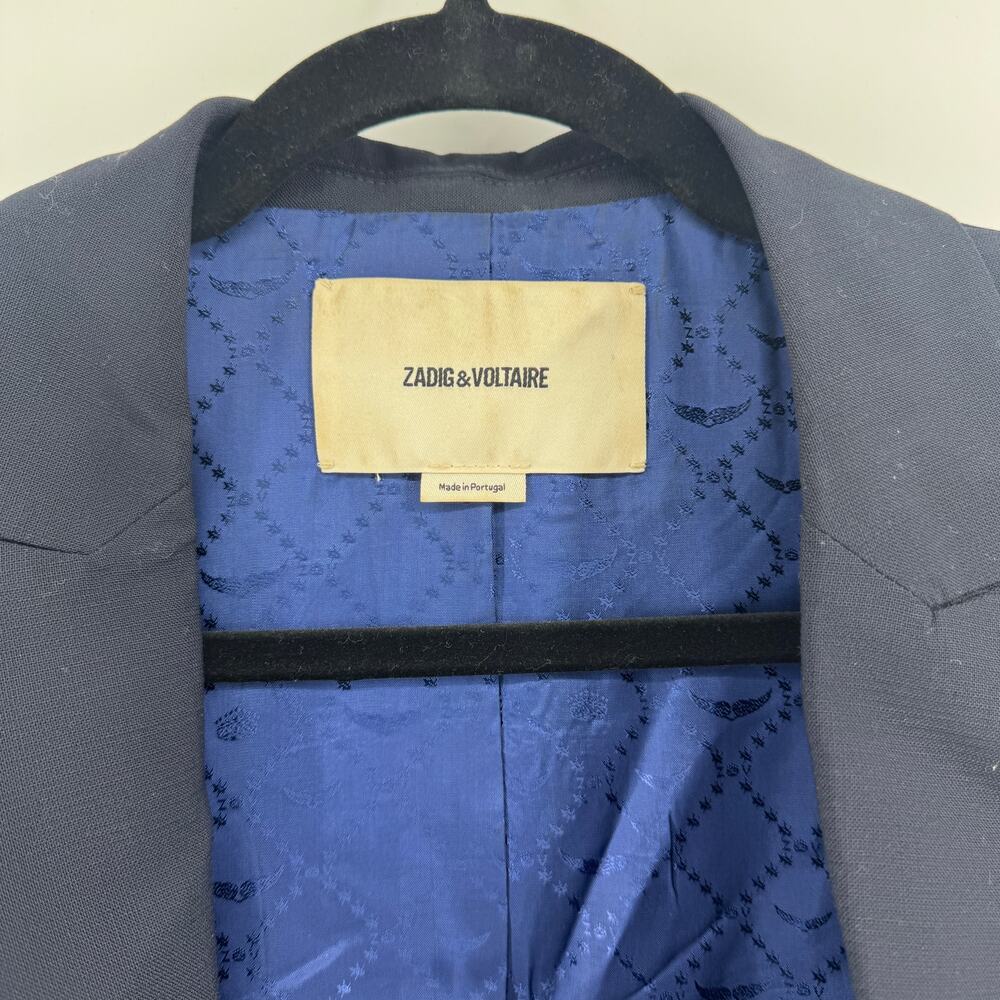 Zadig & Voltaire Viva Camo Skull Strass Wool Blazer - Size 40 Large Embellished - Picture 8 of 9